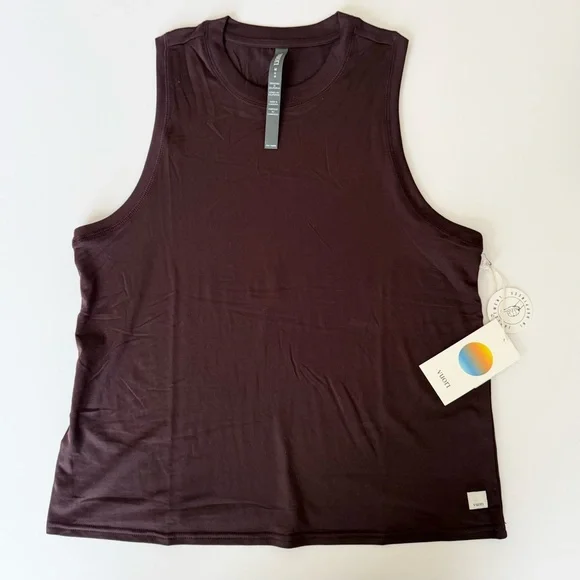 NWT Vuori Women's Energy Tank Top ingredients Raisin size Medium - Picture 4 of 6